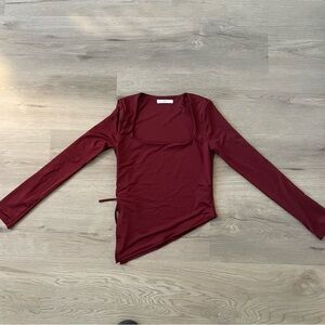 Gaze Deep Red Long Sleeve Top
